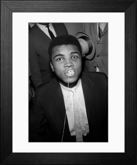 Framed Print : Cassius Clay Buttoning His Lips Framed Print : Cassius Clay Buttoning His Lips