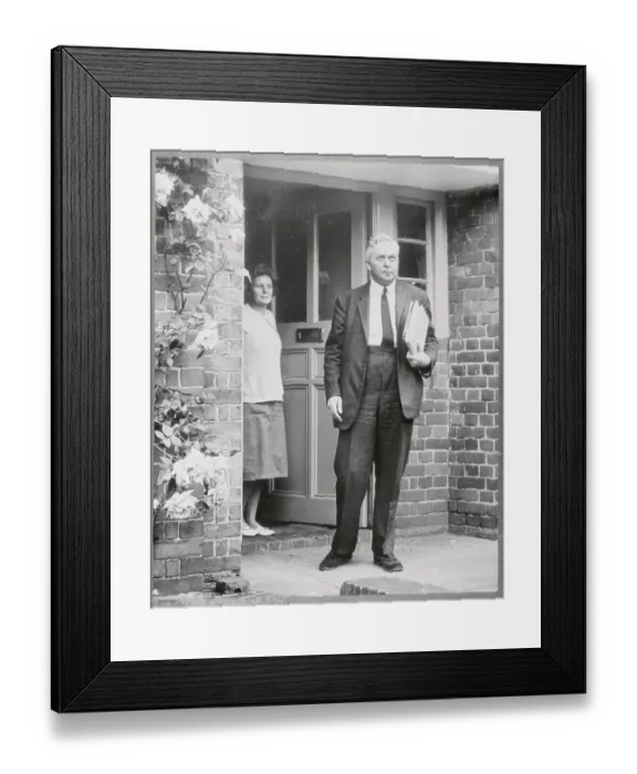 Framed Print : Harold Wilson Leaving His Home for Work Framed Print : Harold Wilson Leaving His Home for Work