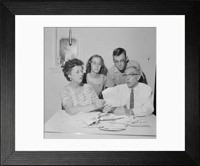 Framed Print : Schempp Family Reading Mail Together Framed Print : Schempp Family Reading Mail Together