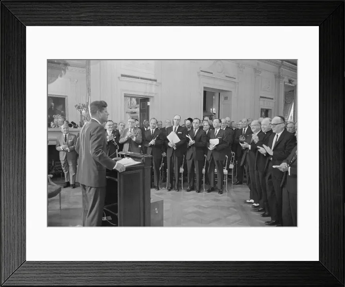 Framed Print : President John F. Kennedy Speaking to Religious Leaders Framed Print : President John F. Kennedy Speaking to Religious Leaders