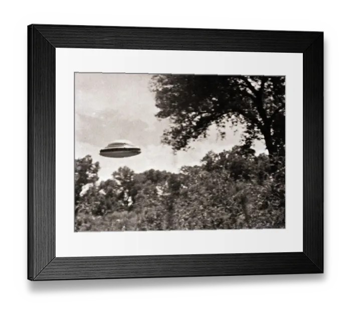 Framed Print : UFO Flying Low Over Trees Framed Print : UFO Flying Low Over Trees