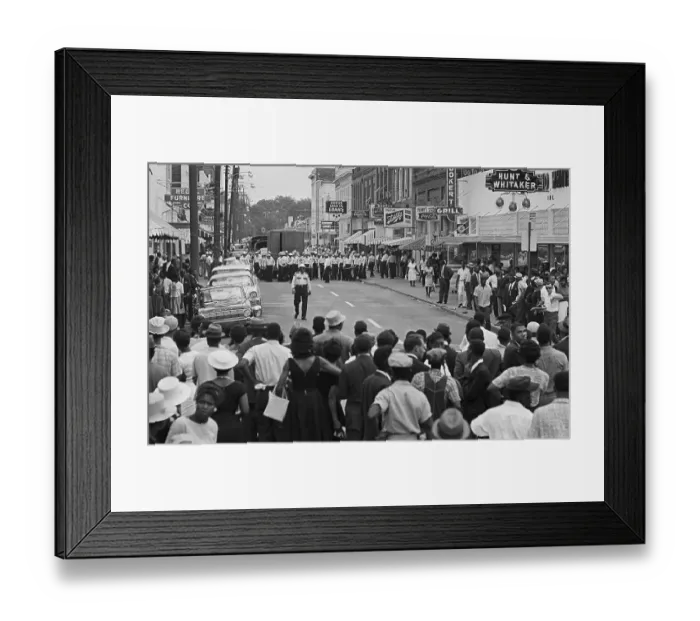 Framed Print : Police Officers Blocking Path of Demonstrators Framed Print : Police Officers Blocking Path of Demonstrators