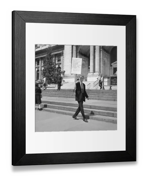 Framed Print : Allan Falk Marching in Front of Public Library Framed Print : Allan Falk Marching in Front of Public Library