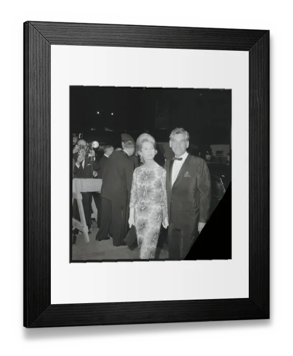 Framed Print : Leonard Bernstein Arriving with Wife Framed Print : Leonard Bernstein Arriving with Wife