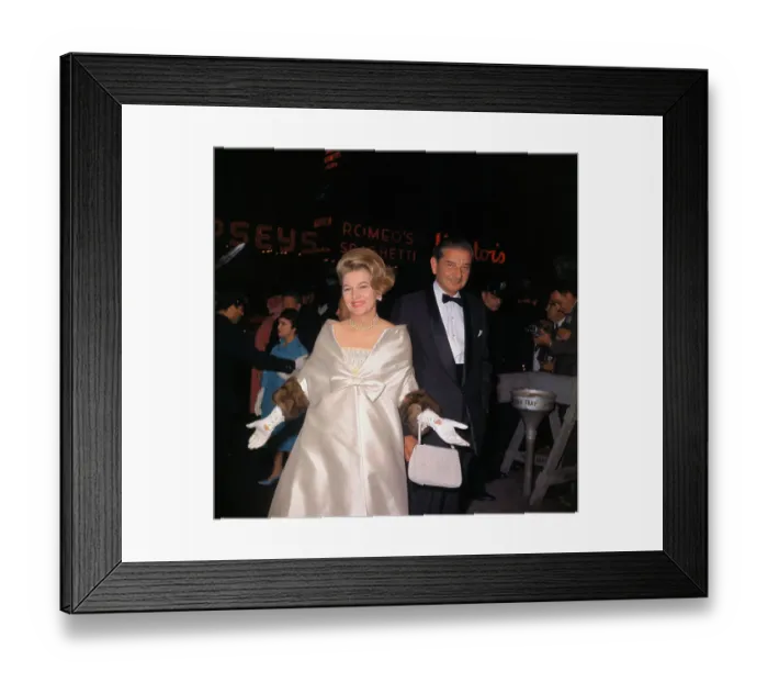 Framed Print : Joan Fontaine and Charles Addams Pausing for Press Framed Print : Joan Fontaine and Charles Addams Pausing for Press
