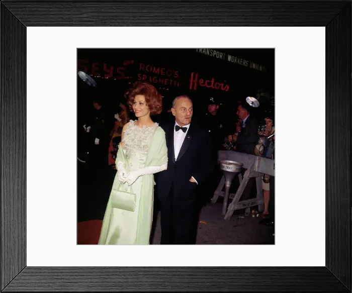 Framed Print : Irina Demich and Darryl F. Zanuck Outside Theater
