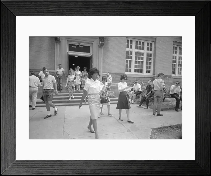 Framed Print : Vivian Malone Leaving Class at University of Alabama