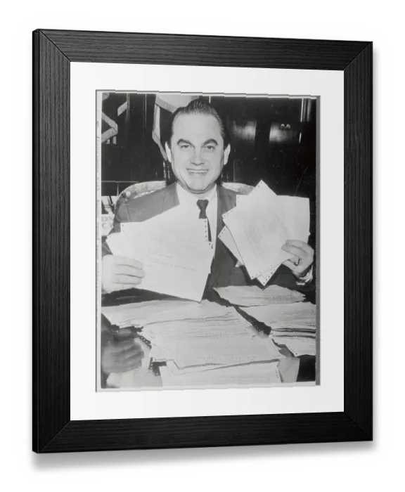Framed Print : George Wallace Holding up Supportive Telegrams Framed Print : George Wallace Holding up Supportive Telegrams