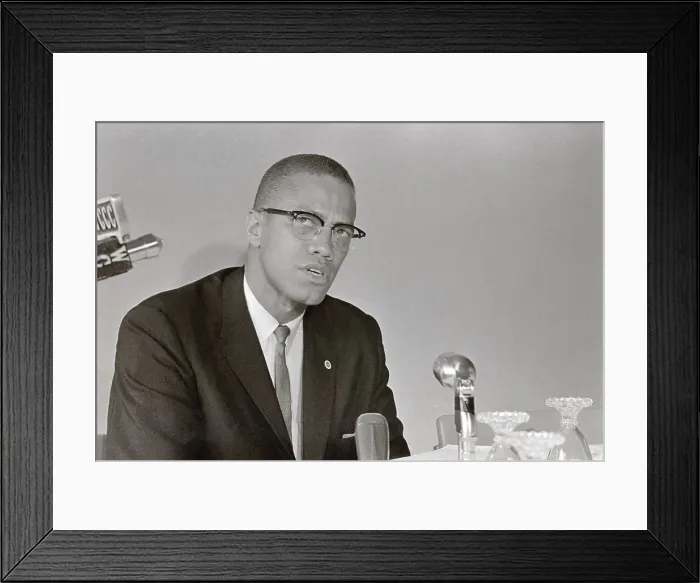 Framed Print : Malcolm X Speaking at Press Conference Framed Print : Malcolm X Speaking at Press Conference