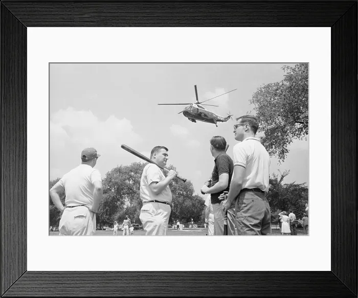 Framed Print : White House Staff Playing Baseball Framed Print : White House Staff Playing Baseball