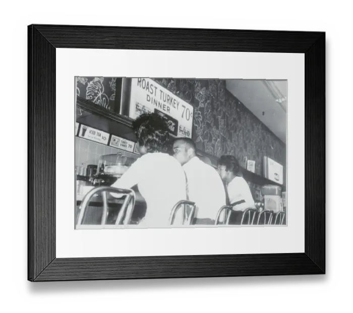 Framed Print : Students Eating at Lunch Counter Framed Print : Students Eating at Lunch Counter