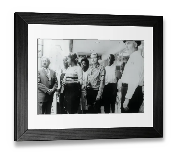 Framed Print : Protesters Waiting Outside of Woolworth's Framed Print : Protesters Waiting Outside of Woolworth's