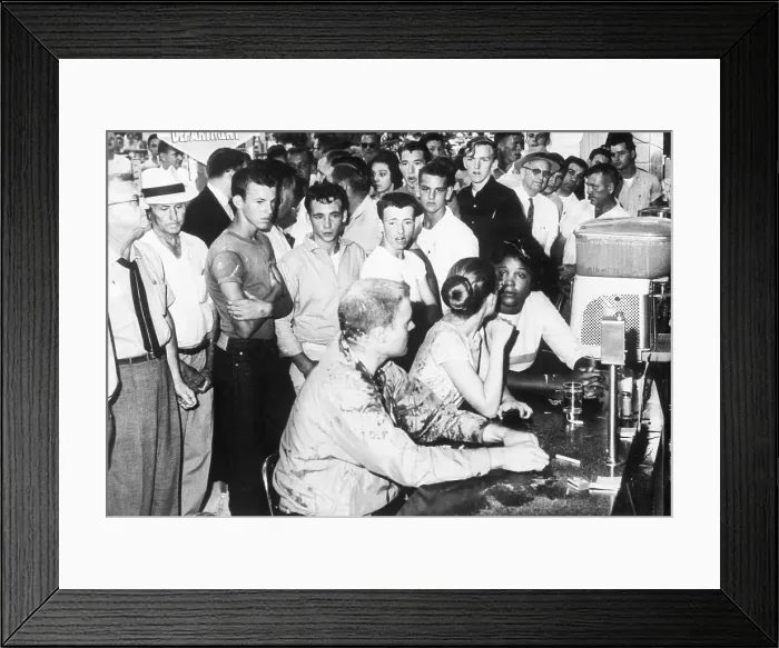 Framed Print : Sit-In Protesters Attacked at Lunch Counter Framed Print : Sit-In Protesters Attacked at Lunch Counter