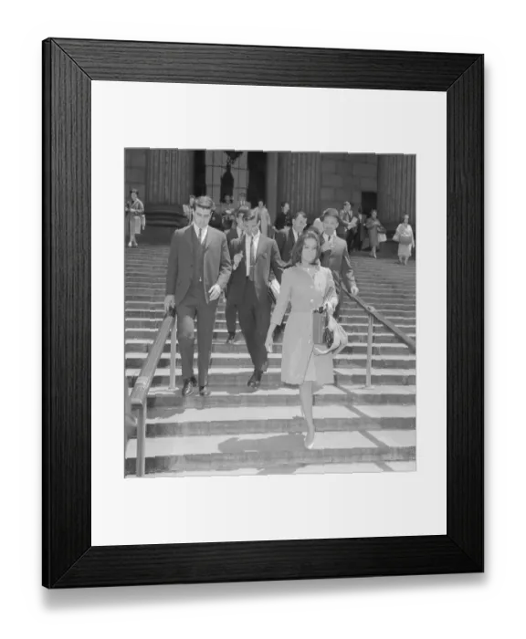 Framed Print : Gloria Steinem Walking Down Steps Framed Print : Gloria Steinem Walking Down Steps