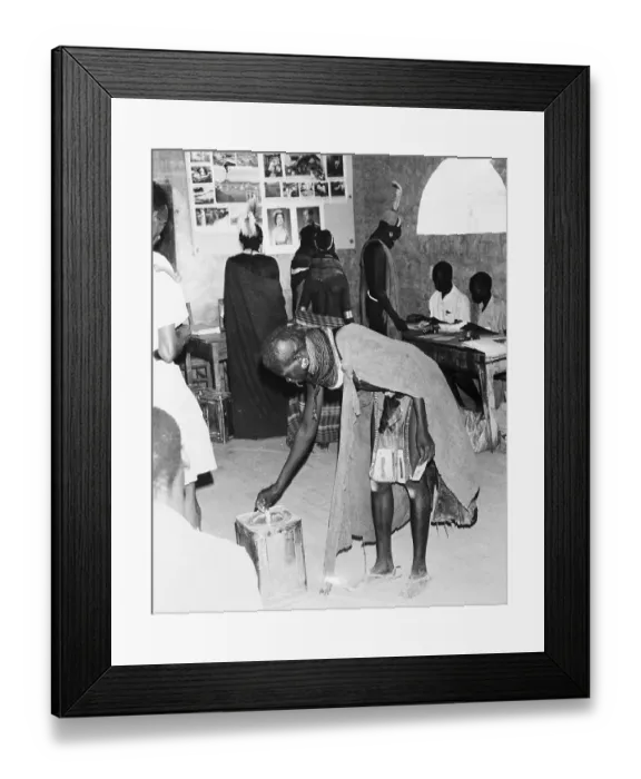 Framed Print : Kenyan Tribeswoman Voting in an Election Framed Print : Kenyan Tribeswoman Voting in an Election