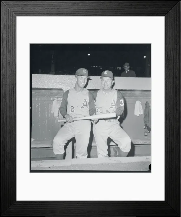 Framed Print : Wayne Causey and Ed Lopat in Dugout