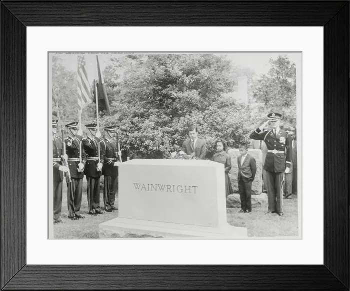 Framed Print : Diosdado Macapagal's Children at Jonathan Wainwright's Grave Framed Print : Diosdado Macapagal's Children at Jonathan Wainwright's Grave