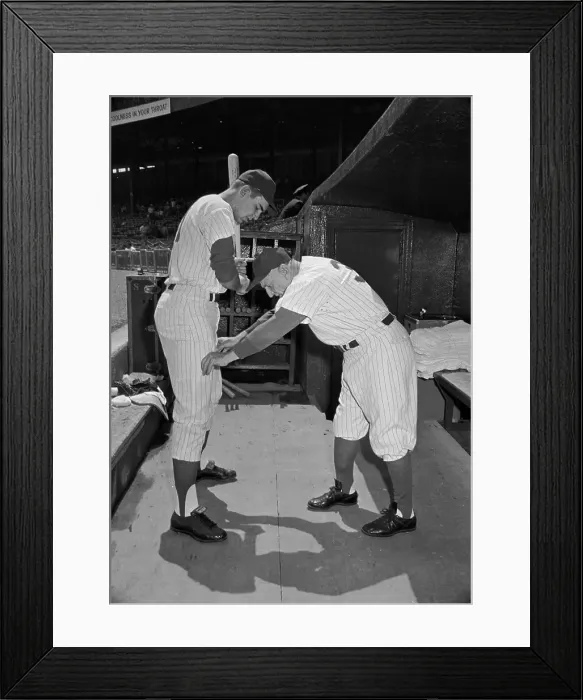 Framed Print : Manager Casey Stengel Advising Ed Kranepool on Stance Framed Print : Manager Casey Stengel Advising Ed Kranepool on Stance