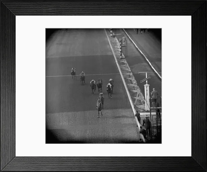 Framed Print : Aerial View of Willie Shoemaker Winning Preakness Framed Print : Aerial View of Willie Shoemaker Winning Preakness