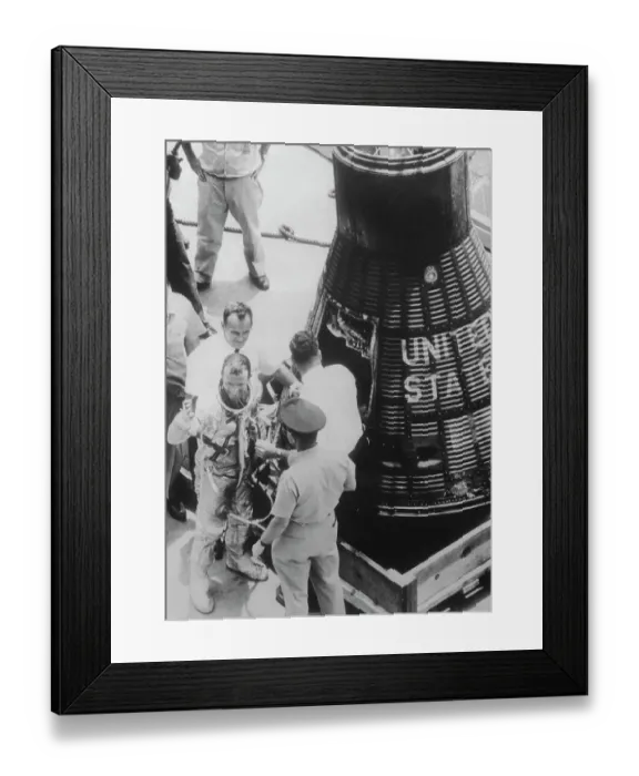 Framed Print : Astronaut Gordon Cooper Emerging from Capsule Framed Print : Astronaut Gordon Cooper Emerging from Capsule