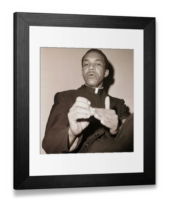 Framed Print : Gerard Bissainthe in Press Conference Framed Print : Gerard Bissainthe in Press Conference