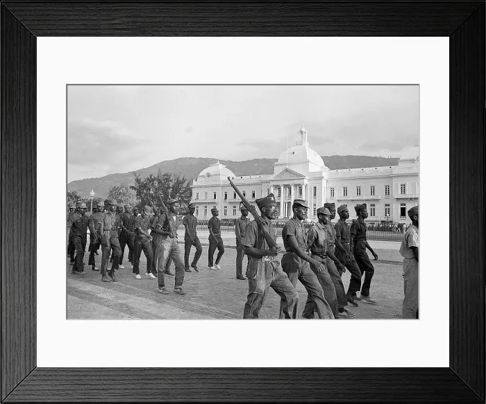 Framed Print : Troops March Past Capital Building Framed Print : Troops March Past Capital Building