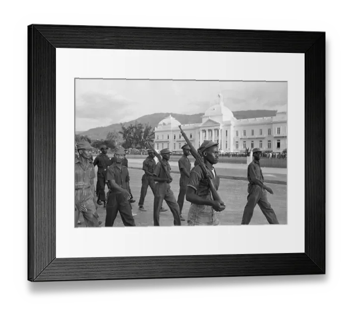 Framed Print : Troops March Past Capital Building Framed Print : Troops March Past Capital Building