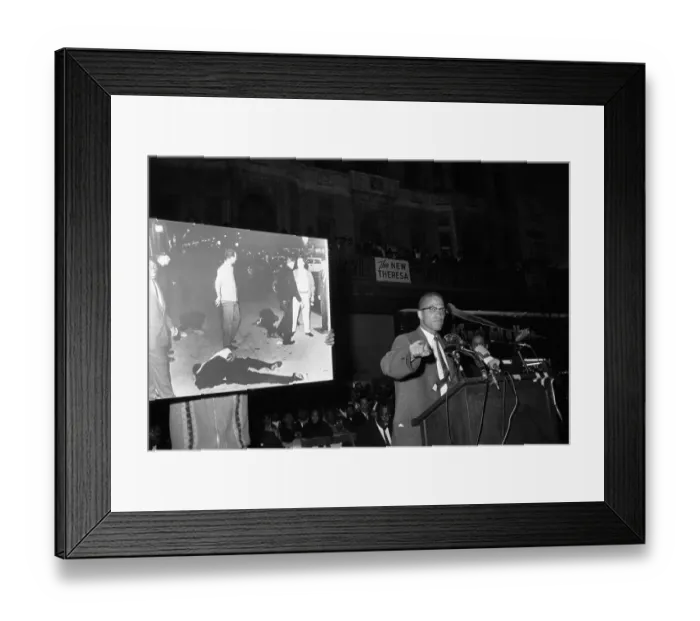 Framed Print : Malcolm X Addresses Harlem Rally Framed Print : Malcolm X Addresses Harlem Rally