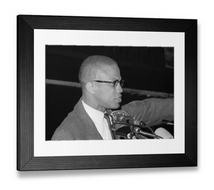 Framed Print : Malcolm X Addresses Harlem Rally Framed Print : Malcolm X Addresses Harlem Rally