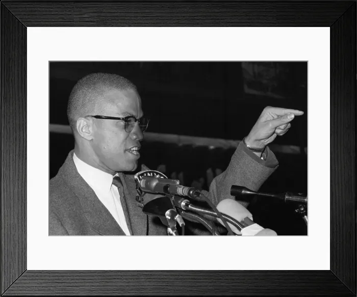 Framed Print : Malcolm X Addresses Harlem Rally Framed Print : Malcolm X Addresses Harlem Rally