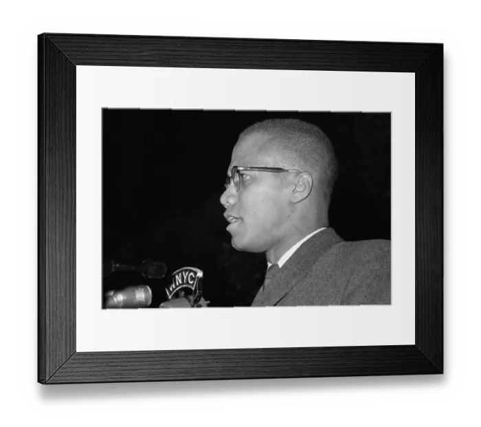 Framed Print : Malcolm X Addresses Harlem Rally Framed Print : Malcolm X Addresses Harlem Rally