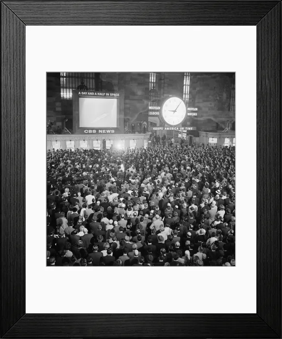 Framed Print : Crowd Fills Station Watches Launch