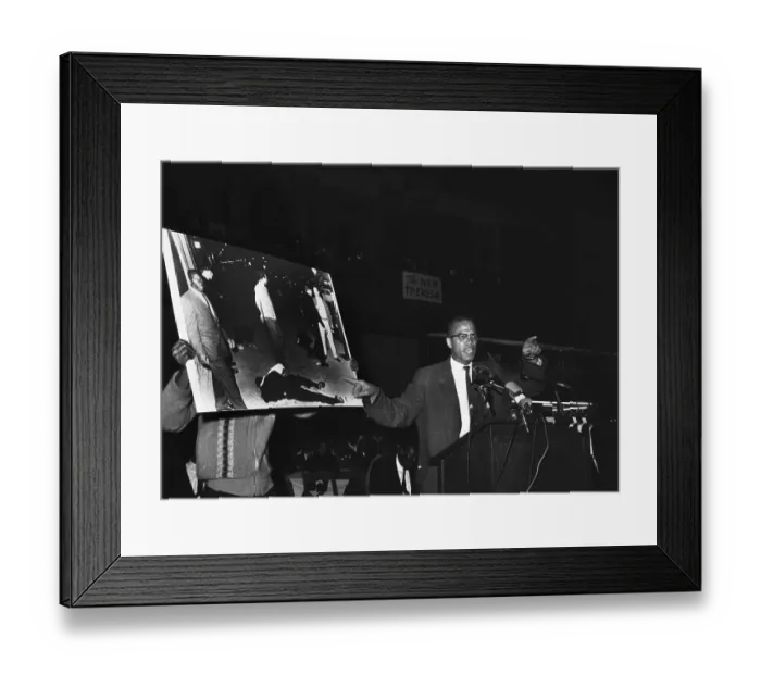Framed Print : Malcolm X Talking At A Rally