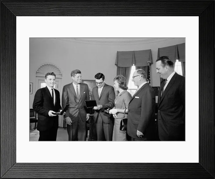 Framed Print : President Kennedy Giving Journalism Awards to Winners Framed Print : President Kennedy Giving Journalism Awards to Winners
