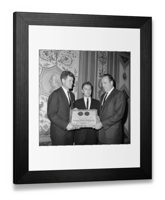Framed Print : Nicholas Gage Holding His Award Framed Print : Nicholas Gage Holding His Award