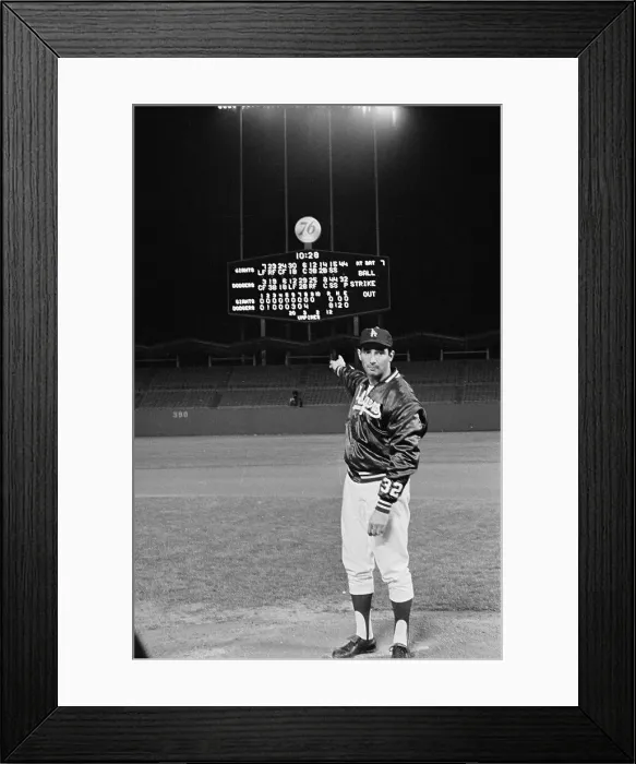 Framed Print : Sandy Koufax Pointing at Scoreboard Framed Print : Sandy Koufax Pointing at Scoreboard