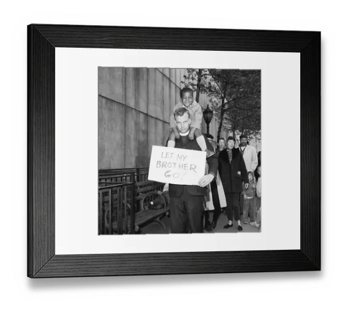 Framed Print : Priest and Boy at Civil Rights Demonstration Framed Print : Priest and Boy at Civil Rights Demonstration
