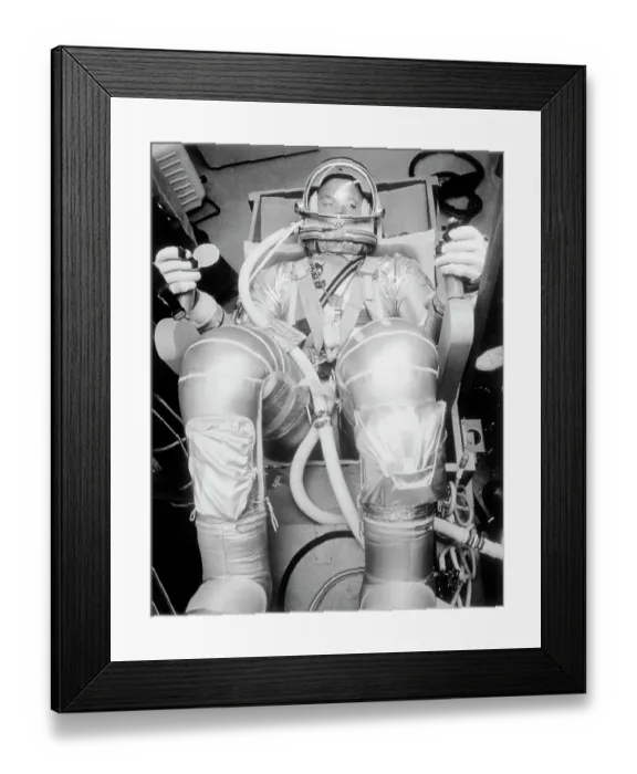 Framed Print : Astronaut L Gordon Cooper Sitting in Space Suit Framed Print : Astronaut L Gordon Cooper Sitting in Space Suit