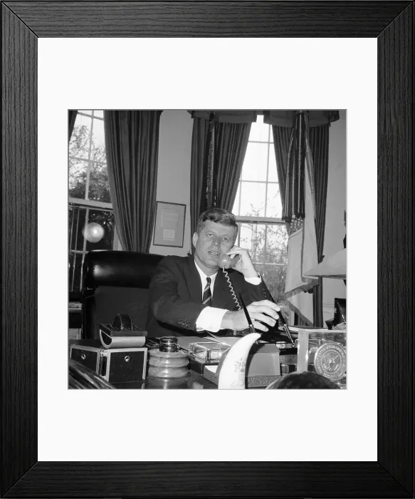 Framed Print : President John F. Kennedy Talking to President Truman Framed Print : President John F. Kennedy Talking to President Truman