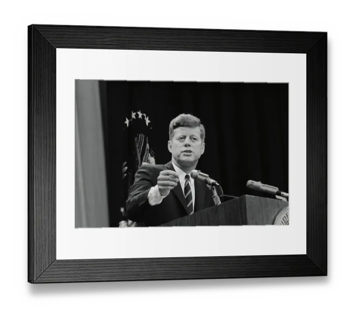 Framed Print : President John F. Kennedy at Press Conference Framed Print : President John F. Kennedy at Press Conference