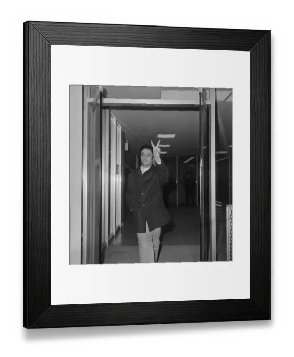Framed Print : Lenny Bruce Giving Victory Sign Framed Print : Lenny Bruce Giving Victory Sign