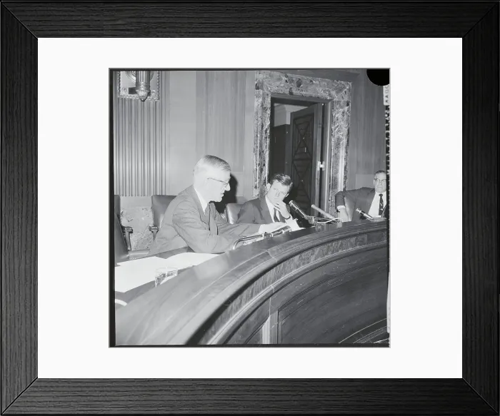 Framed Print : Edward Kennedy Listening to Leverett Saltonstall Framed Print : Edward Kennedy Listening to Leverett Saltonstall