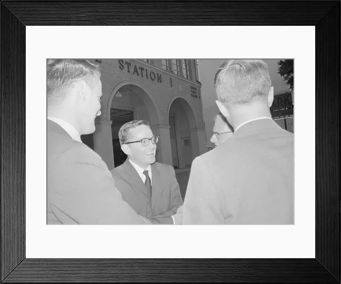Framed Print : Burke Marshall Talking With Reporters Framed Print : Burke Marshall Talking With Reporters