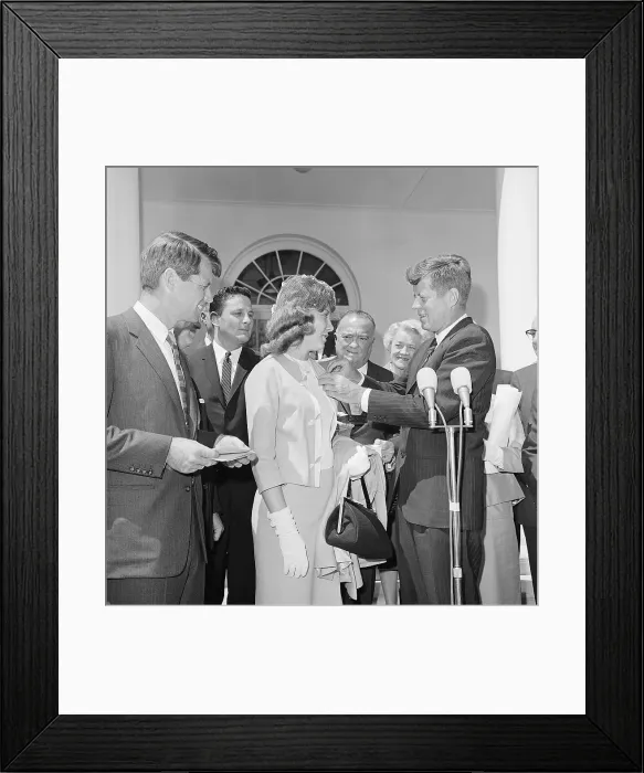 Framed Print : President Kennedy Awarding Bravery Medal Framed Print : President Kennedy Awarding Bravery Medal