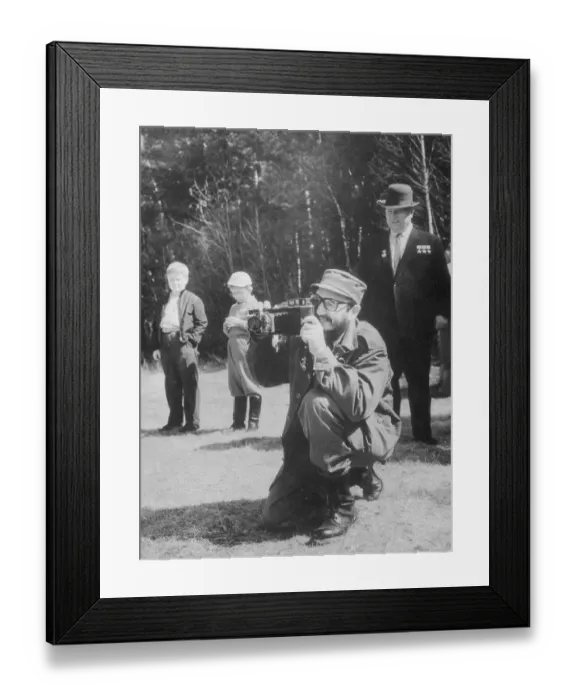Framed Print : Fidel Castro Taking Pictures With Camera Framed Print : Fidel Castro Taking Pictures With Camera