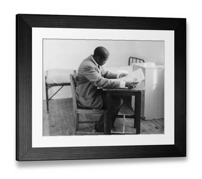 Framed Print : South African Political Prisoner in Cell Framed Print : South African Political Prisoner in Cell