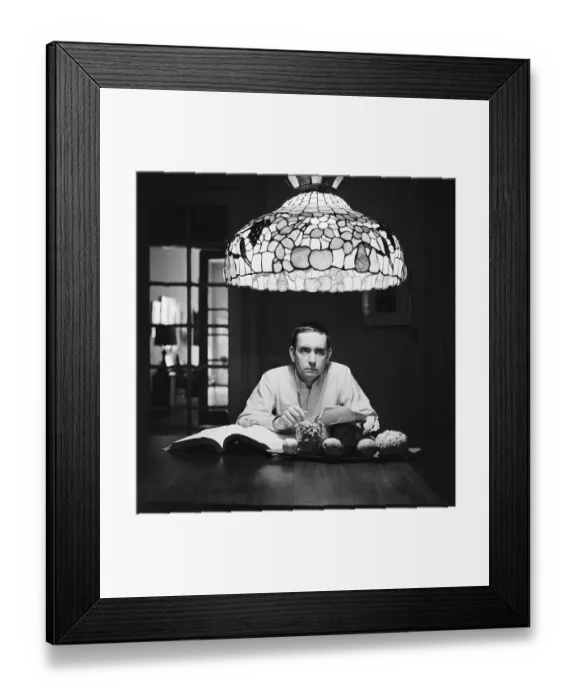 Framed Print : Edward Albee Works at Home Framed Print : Edward Albee Works at Home