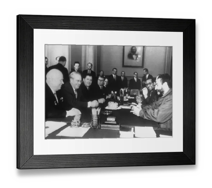 Framed Print : Fidel Castro Attending Soviet Meeting Framed Print : Fidel Castro Attending Soviet Meeting