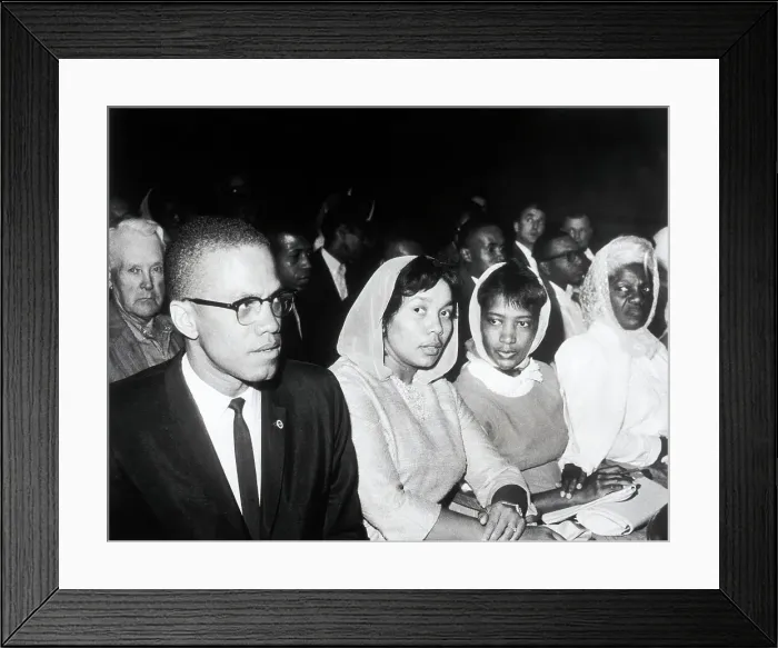 Framed Print : Malcolm X Sitting in Court Room