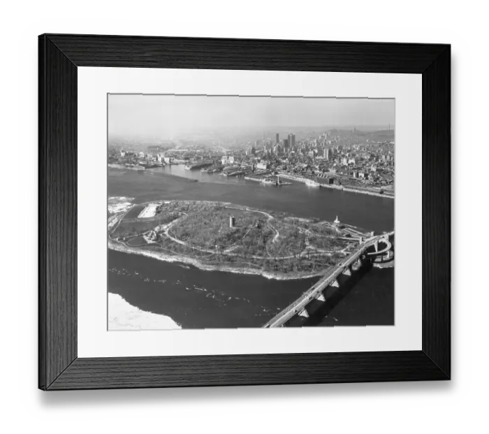 Framed Print : St. Helene's Island and Jacques Cartier Bridge